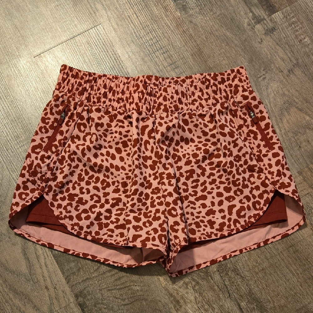 Avia Women's Red Leopard Athletic Shorts